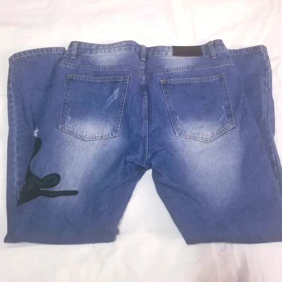 Men's Boohoo Distressed Denim Jeans Waist 36/Length 32in - Picture 5 of 6